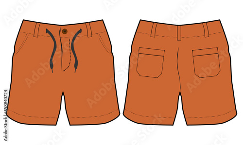 chino short pant mock up template vector illustration