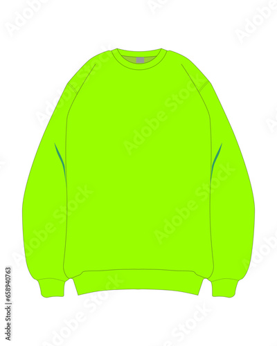 Long sleeve Sweatshirt technical fashion flat mock up sketch vector illustration template
