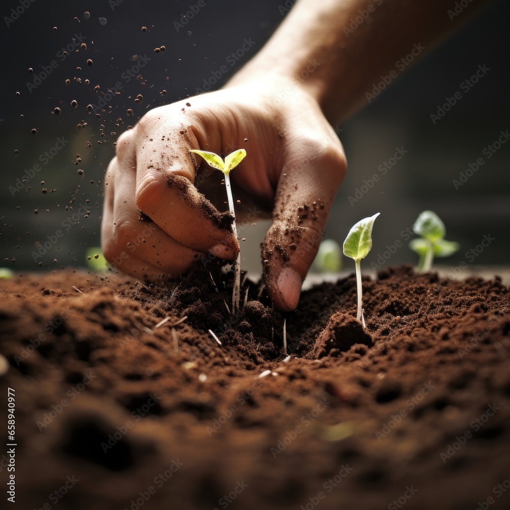 Protecting the environment by planting plants and trees is a concept to