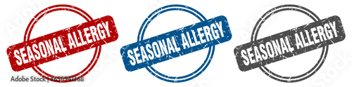 seasonal allergy stamp. seasonal allergy sign. seasonal allergy label set