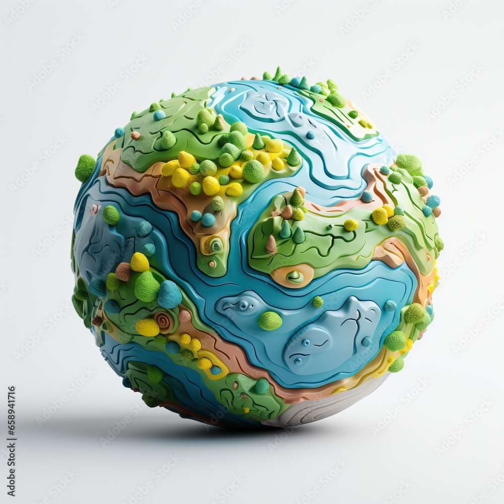 Planet Earth icon on white background. Earth day or environment conservation concept. Save green planet concept
