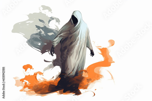 - ethereally Halloween Ghost Clipart,  generative ai