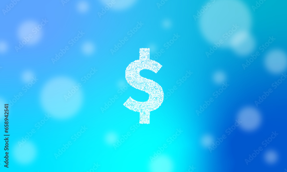 IT-Dollar auf blauem Hintergrund IT-Dollar auf blauem Hintergrund