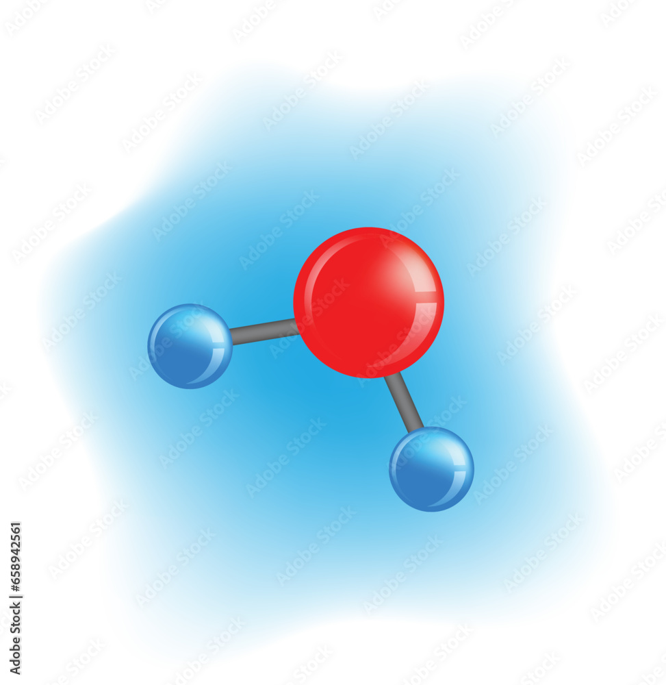 Water Molecule Realistic Multidimensional Illustration Water Molecule Realistic Multidimensional Illustration