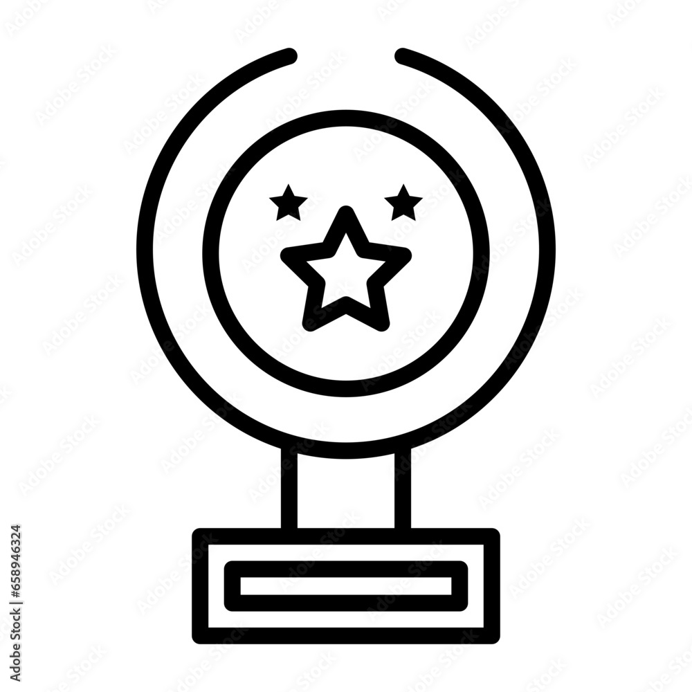 Award trophy icon. Trophy with star decoration Award trophy icon. Trophy with star decoration