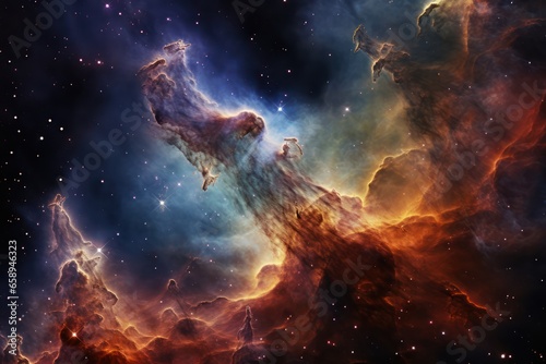 Endless Universe  Colorful nebular galaxy stars and clouds  generative ai