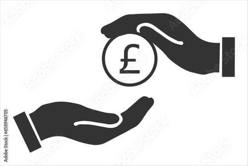 Give alms icon. Pay vector ilustration.