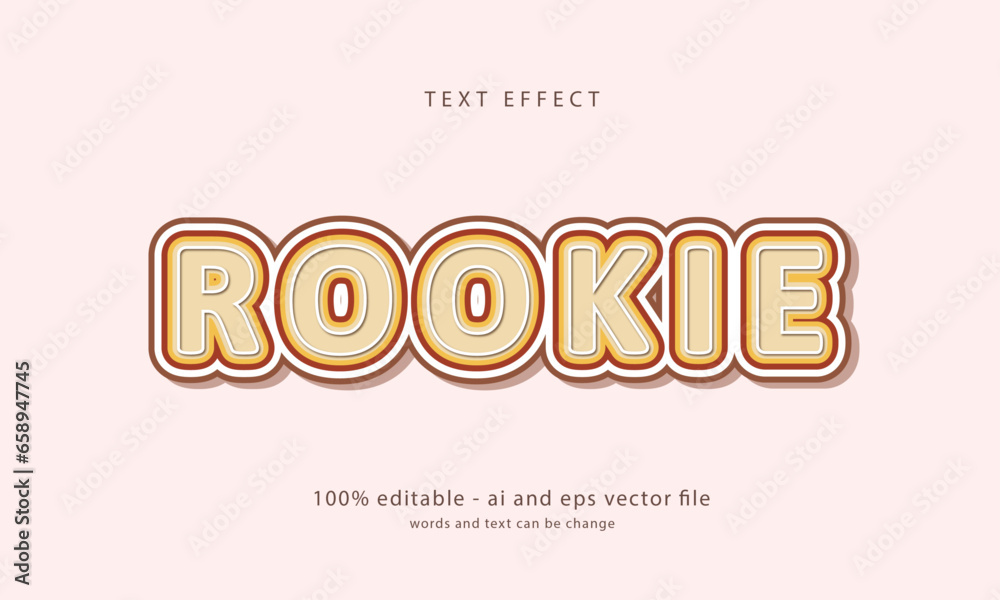 rookie text effect. editable text font