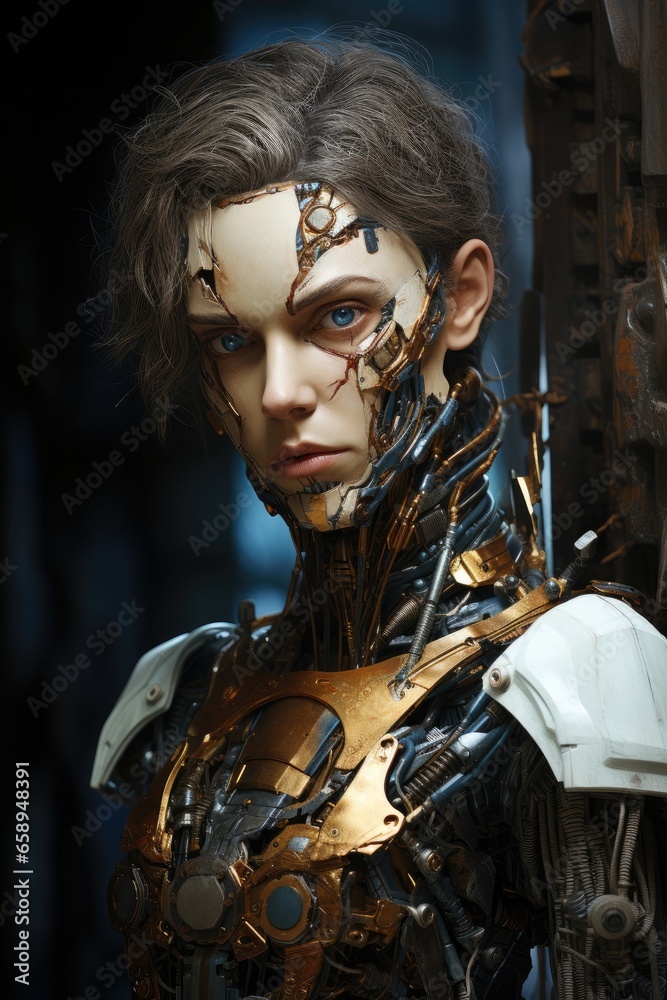 Dream of the machine, science fiction female artificial intelligence. Dream of the machine, science fiction female artificial intelligence.