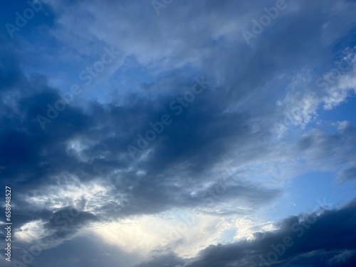 White clouds in the blue sky, heaven natural background