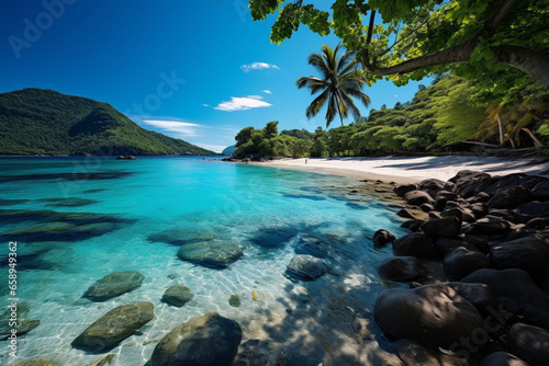 beach with palm trees © Nature creative