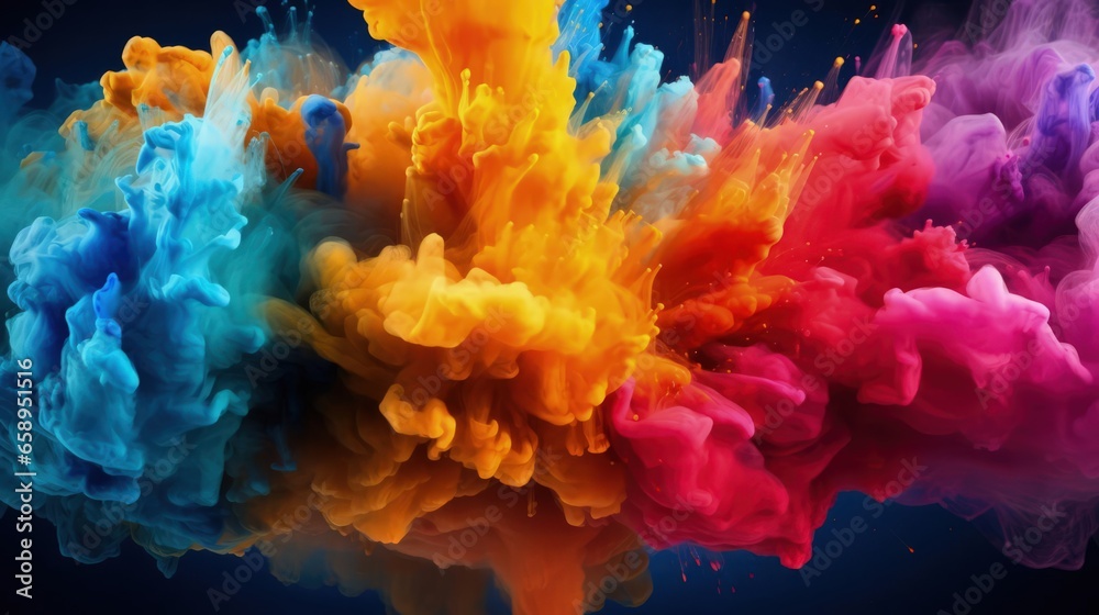 Pigment explosion colorful background - obrazy, fototapety, plakaty 