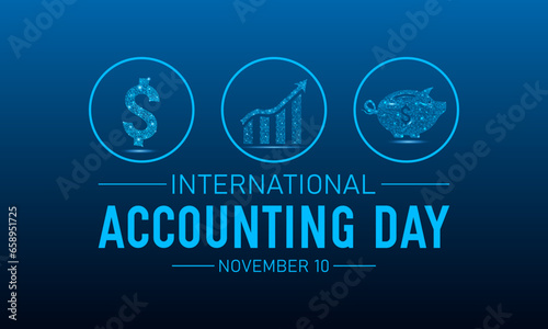 International accounting day, november 10. Low poly style design. Holiday concept for banner vector isolated on geometric background.