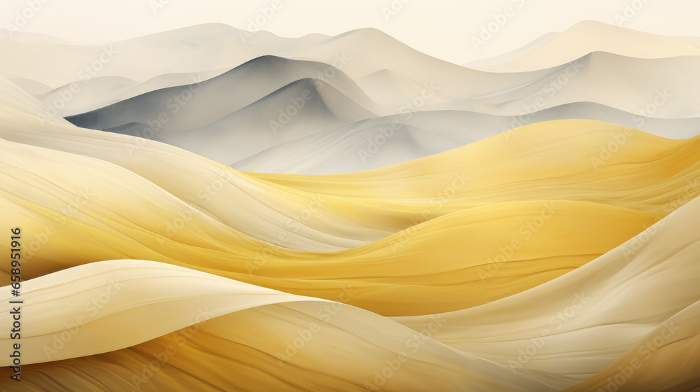 Obraz premium Abstract background of smooth silk lines in yellow and black