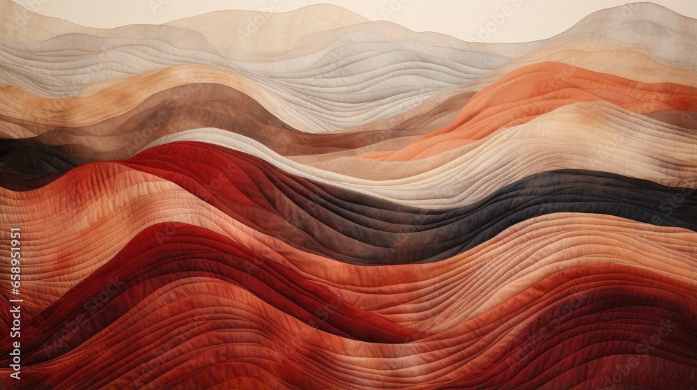Fototapeta premium Abstract background of red and black lines and ribbons