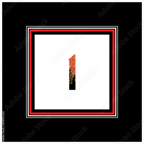 Arabic Alphabet bold kufi res and black style 
Arabic typography on white black background