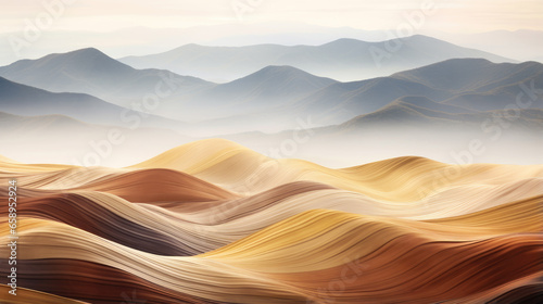 Abstract stylized background of mountains in wave shape © dwoow