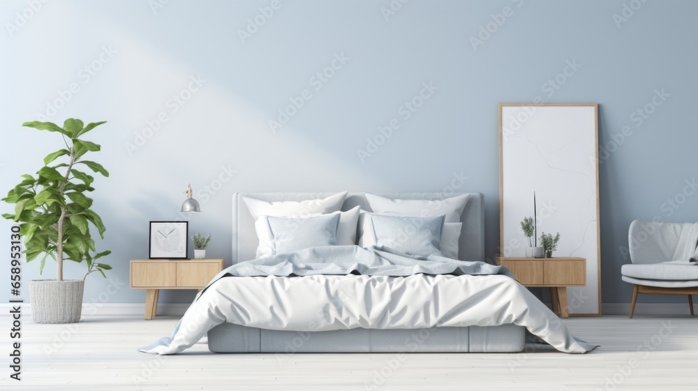 A bedroom with a bed and a chair A bedroom with a bed and a chair