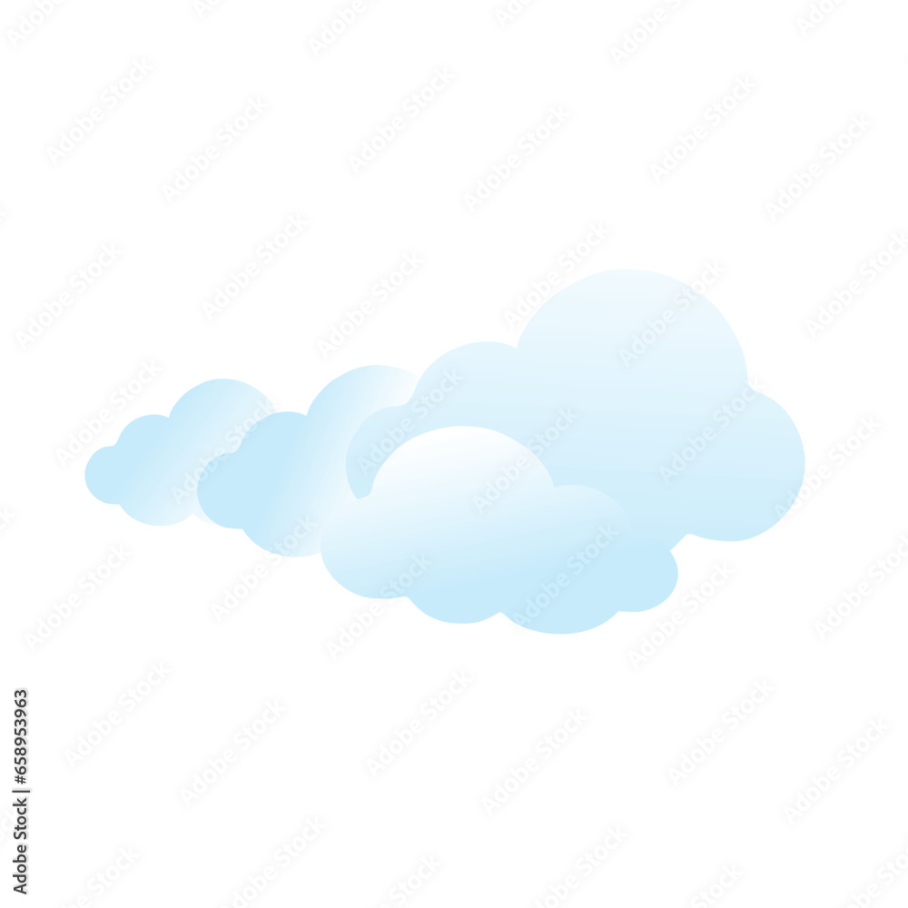 Cloud Vector Art on White Background