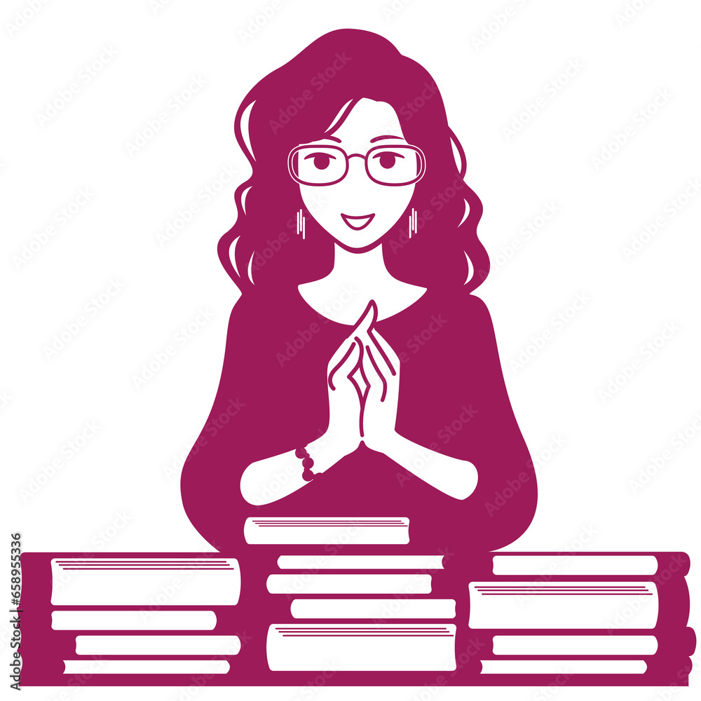 読書が好きな人物のイメージイラスト 読書が好きな人物のイメージイラスト