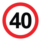 driving speed limit forty 40 sign. printable traffic signs and symbols.