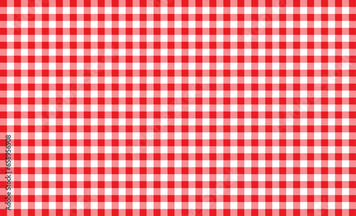Red Gingham seamless pattern. Texture for tablecloths, clothes, Textile Design, Packaging Design, Digital Art, Printed Marketing Materials, App Interface Design, Social Media Graphics.Red Retro table