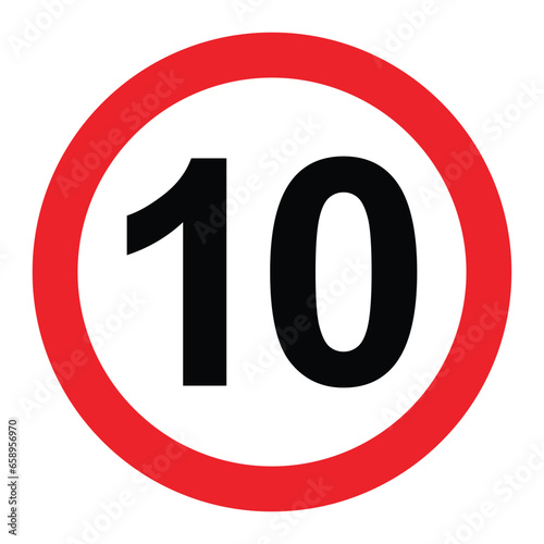driving speed limit 10 ten sign. printable traffic signs and symbols.