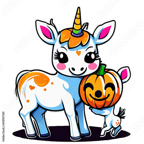 Halloween unicorn stickers