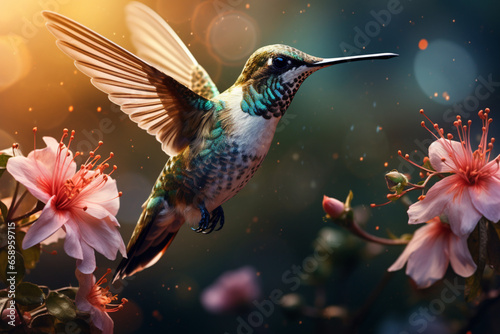 hummingbird and flower © Nature creative
