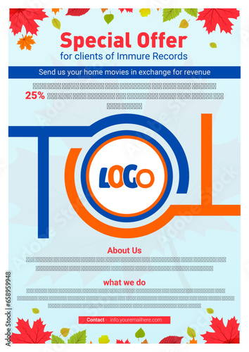 Special offer marketing flyer, poster design