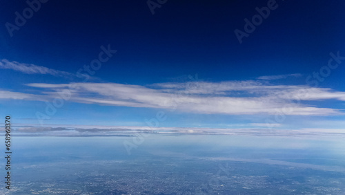 Aerial view under blue sky