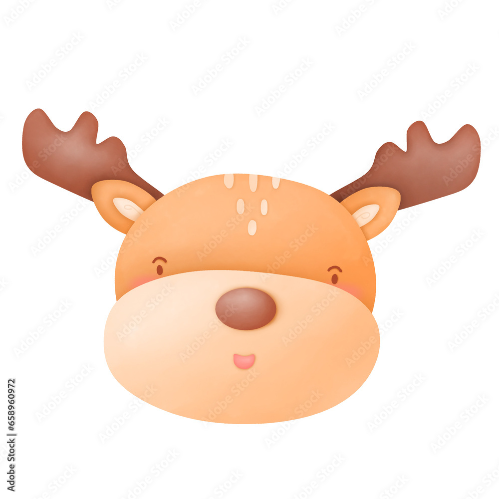 Cartoon drawings of cute deer, hand drawings, cartoon drawings for various related works.