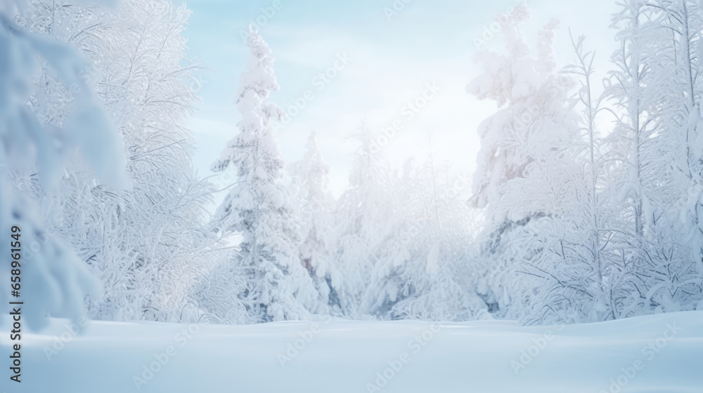 Fototapeta premium winter landscape with snow with copy space