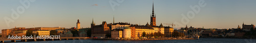 Panoramic view of Stockholm, Sweden, at dusk, view from the town hall towards the old town.