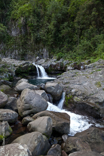 Waterfall of the Bassin Lucie in Reunion Island