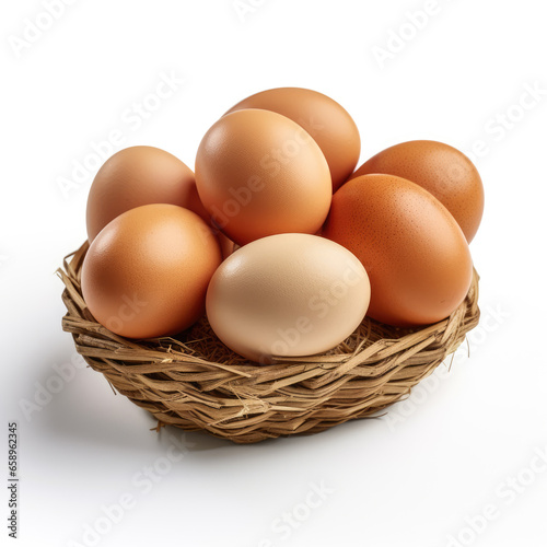 Wallpaper Mural A organic raw eggs isolated on a white background Torontodigital.ca