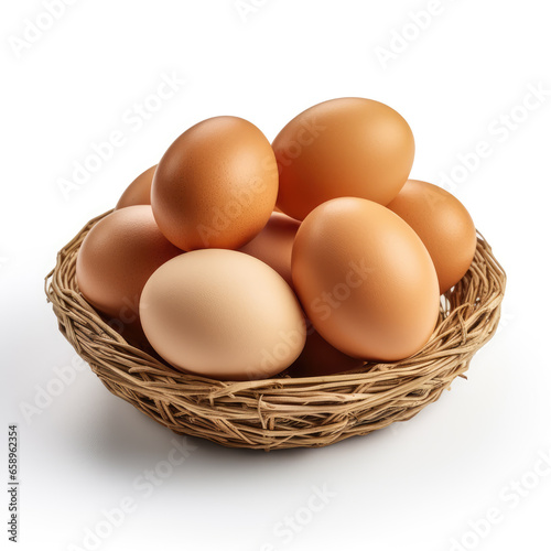 A organic raw eggs isolated on a white background
