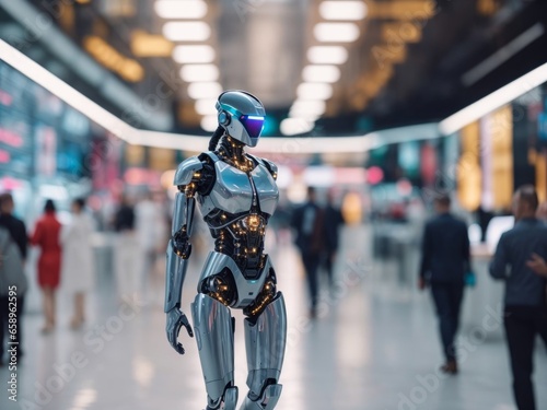 Illustration of Cyborgs, metahuman individuals, half human, half robot. Futuristic illustrations with advanced graphics and technology