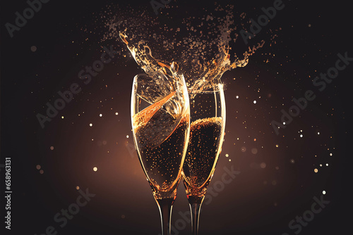 champagne glasses happy New Year