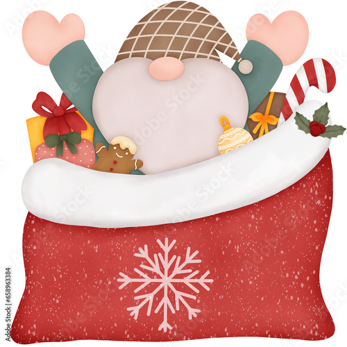 Watercolor Christmas Gnome
