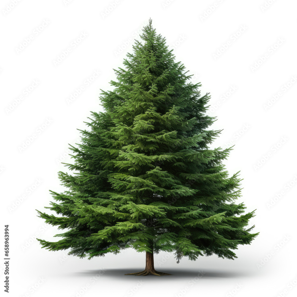 Obraz premium Christmas pine tree isolated on a white background
