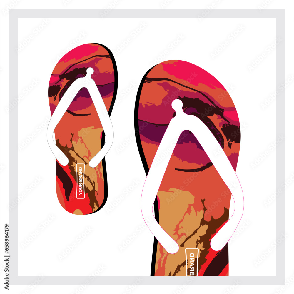 Colorful abstract shape and lines pattern slippers Colorful abstract shape and lines pattern slippers