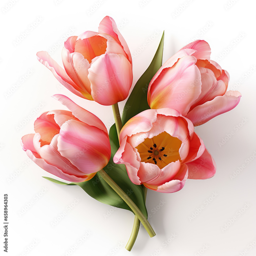 Fototapeta premium Tulip isolated on a white background