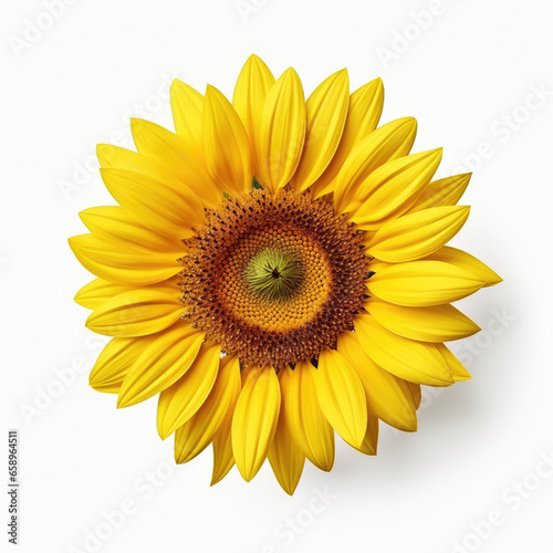 Fresh sunflower isolated on a white background.