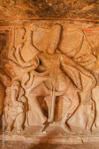Nataraja, Badami cave temple, Badami, Karnataka, India.