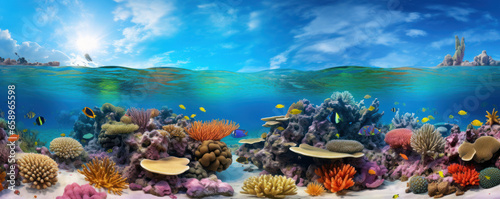 Vibrant Underwater Oasis  Fish and Coral Reef 