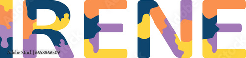 Irene Colorful 3d Abstract Text name