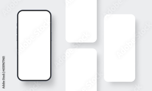 Modern Phone Mockup with Blank Mobile Screens. Vector Illustration