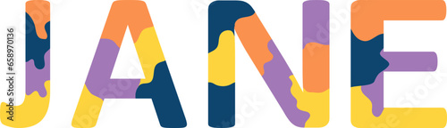 Jane Colorful 3d Abstract Text name