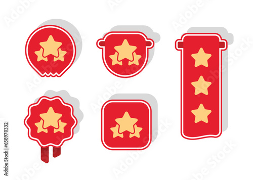 star rating sticker emblem sets